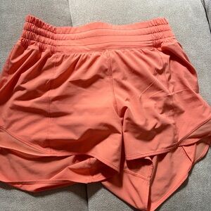 Lululemon coral kiss hotty hot high rise shorts